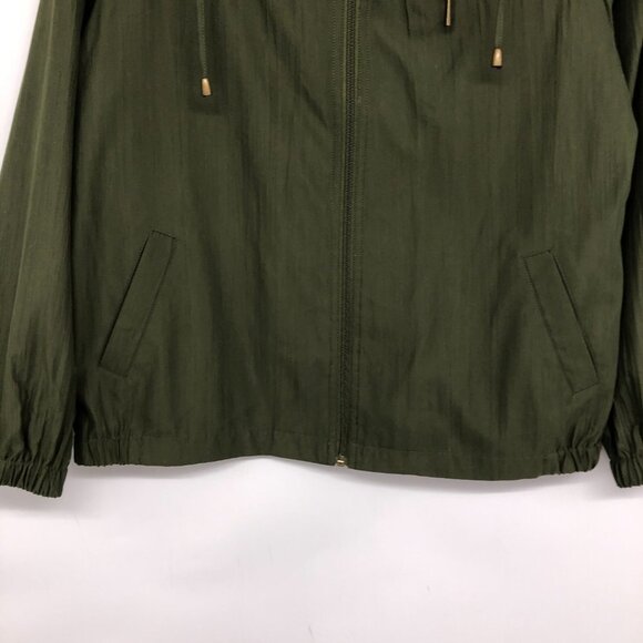 Alia Moss Green Full Zip Up Shirt or Lightweight Jacket size 10 - Picture 8 of 13